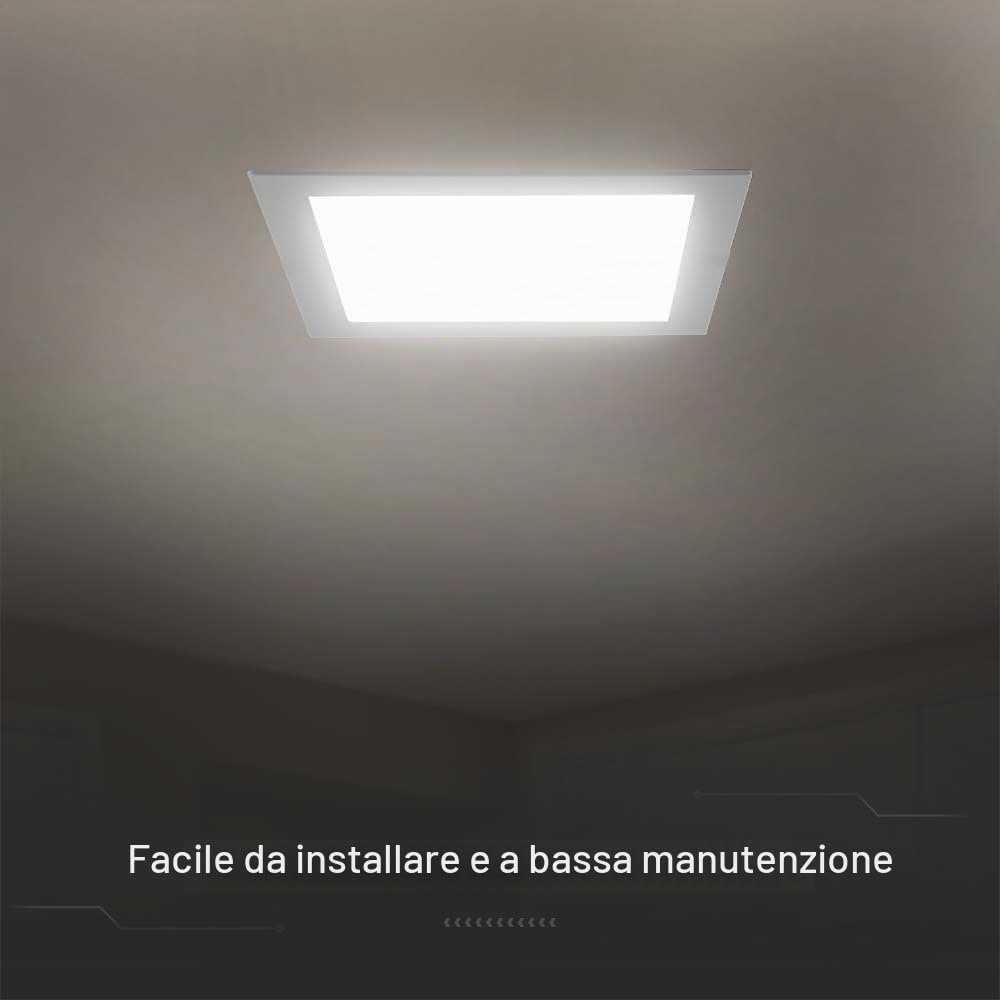 V-TAC VT-61018 Mini pannello led 18W pannello montaggio ad incasso quadrato 110lm/w luce bianco naturale 4000K - 10487