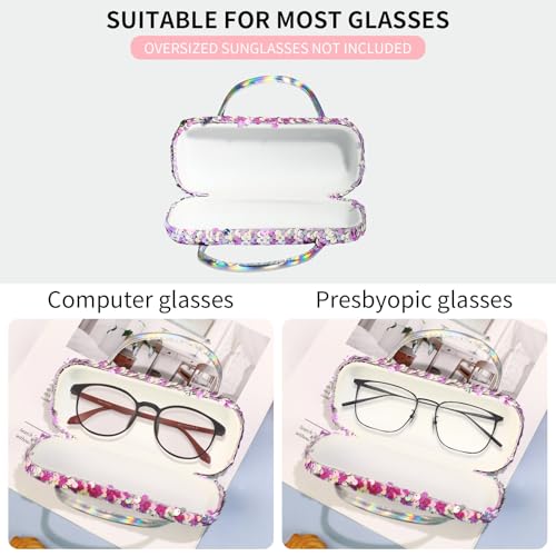Image of PERFECTSIGHT Hard Shell Eyeglasses Case, PU Leather Protective Glasses Case, Cute Eyeglass Case for Women Men Girls