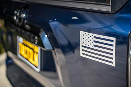 American Flag Magnet Cut-Out - Set of 2 Tactical Car Decal Magnets Made in USA for Car, Truck, SUV (Metallic Gray) - Thumbnail 4