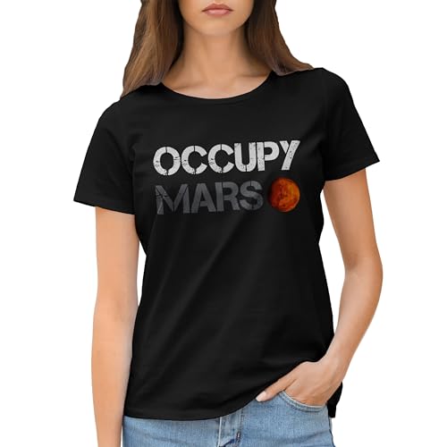 GR8Shop Occupy Mars Maglietta Donna Nera Size L