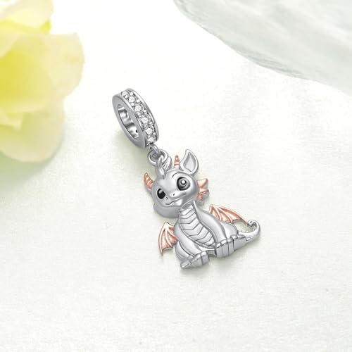 Dragon Gifts 925 Sterling Silver Dragon Charms Cute Animal Jewelry Gifts for Women2