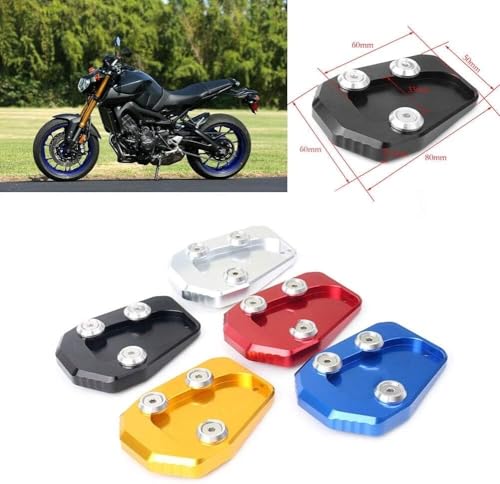 Extension béquille moto Yamaha MT09 2014 - Support alu CNC rouge