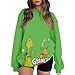 ZXCTKA Christmas Sweatshirts for Women Cute Christmas Graphic Long Sleeve Shirt Xmas Holiday Party Pullover Sweater Tops