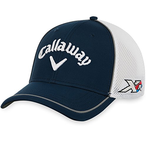Callaway 2016 Tour Mesh Fitted Headwear, Navy/White, Large/X-Large