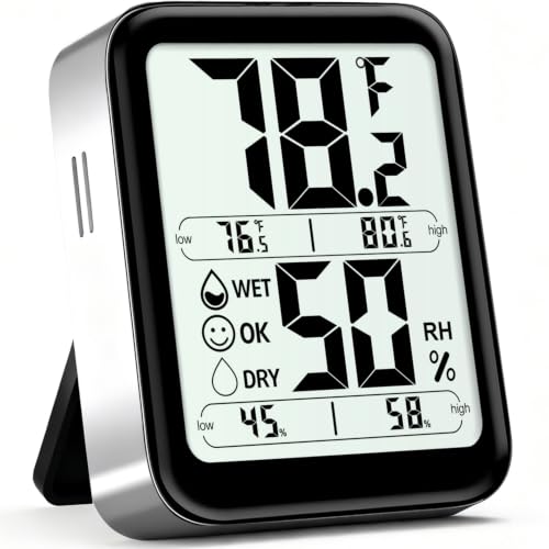 Indoor-Thermometer-Hygrometer-Max-Min-Records-wBattery Indoor Thermometer Hygrometer, Max Min Records, w/Battery - Image 1
