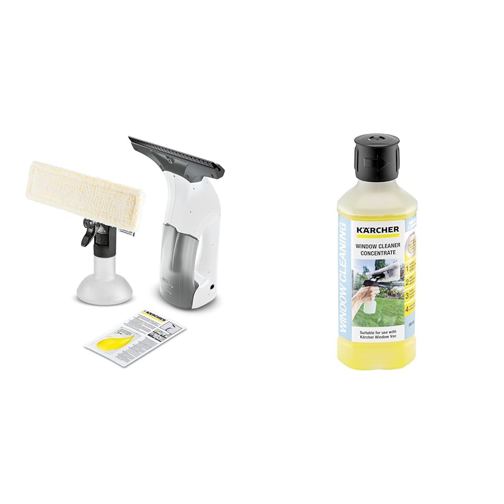 Kärcher Fenstersauger WV 1 Plus, Akkulaufzeit: 20 min & Fensterreiniger-Konzentrat RM 503