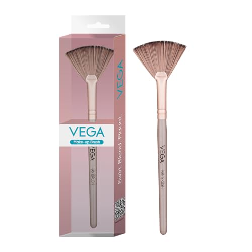 Image of Vega Fan Brush for Face Highlighter, Fan Makeup Brush, Perfect For Highlighting and Remove Access Powder, (MBN-11)