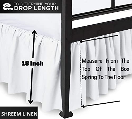 Ruffled Bed Skirt With Split Corners - White, King Bedskirt, Gathered Style Easy Fit Up To 18 Inch Drop, With Platform Three Sided Coverage Dust Ruffle Bed Skirts (White King) #TOP2