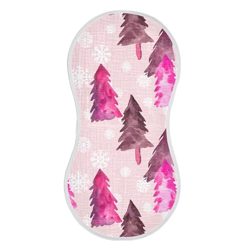 xigua Watercolor Trees Baby Burp Cloths for Newborn Boys and Girls 4 Pack, Soft & Absorbent Cotton Baby Burp Cloth, Baby Washcloths, Newborn Towel, Burp Rags