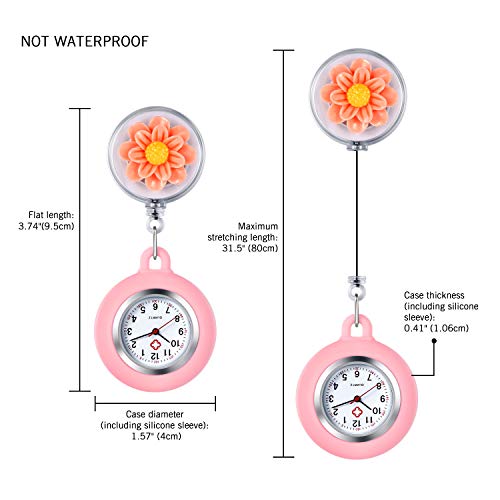 LANCARDO Krankenschwesteren mit Pin/Klipp Analog Quarzwerk Anstecker Fobuhr, Cartoon Silikon Pflegeruhr für Doktor Pfleger Pulsuhr – Bild 3