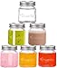 Smith's Mason Jars Chupitos Set di 6 Mini Mason Jars | 60ml / 2oz per Bicchieri con Coperchi Ideali per Yogurt, Marmellata, Conservazione di Spezie, Barattoli di Conservazione, Bomboniere e Altro