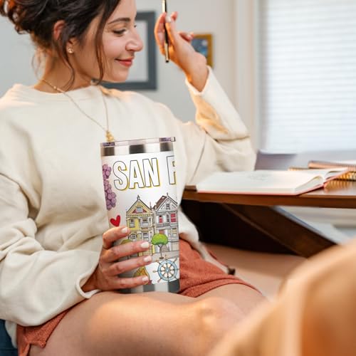 Image of City Travel Mug for City Lover,20oz Double Wall Tumbler Vacuum Insulated Stainless Steel Coffee Cups (San Francisco)