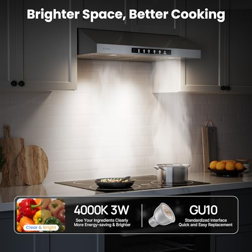 Image of VIKIO HOME 30 Inch Under Cabinet Range Hood 900 CFM, Dual Motor Powerful Kitchen Vent Hood, Gesture & Touch Control, Ultra Quiet DC Motor, Dishwasher-Safe Filters, LED Lights, Stainless Steel