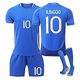 fussball trikot 24/25 Italien Fußballtrikots, Hause/Auswärts Fußball Trikots Shorts Socken Sets für Erwachsene/Kinder, Fussball Jersey Trainingsanzug, Italien Trikot für Junge Herren