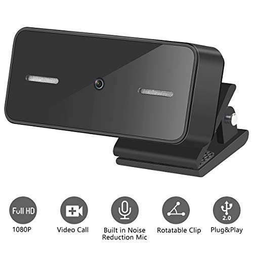 1080P PC Webcam with Microphone, Castries USB Camera Built-in Noise Reduction Mic Webcam