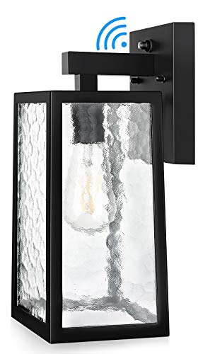 Best Review Outdoor Wall Sconce with Dusk to Dawn Sensor, Exterior Wall Lantern Fixture, E26 Socket Wall Mount Lights Anti-Rust Waterproof Matte Black Wall Lamp with Water Glass Shade for Garage Porch Doorway Cheapest 🛒 Outdoor Wall Sconce with Dusk to Dawn Sensor, Exterior Wall Lantern Fixture, E26 Socket Wall Mount Lights Anti-Rust Waterproof Matte Black Wall Lamp with Water Glass Shade for Garage Porch Doorway