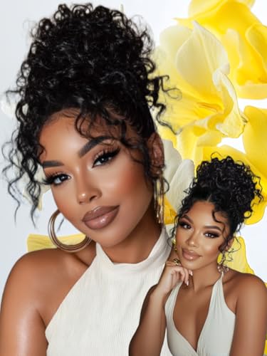 Image of Sunber Water Wave Bye Bye Knots Glueless Human Hair Wig 7x5 HD Lace 16inch | Pre Cut Lace Front Wig Pre Plucked Pre Bleached Knots Drawstring Wear and Go Wig with 4C Edges Ready to Go for Women