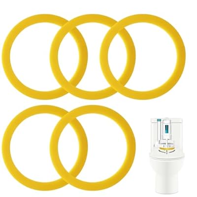 5 Packs Toilet Flusher Replacement Valve Kit, Canister Flush Valve Seal for Kohler Toilet Parts Number GP1059291 Replacements Kit Easy to Install Replacement Toilet Seal Ring Yellow