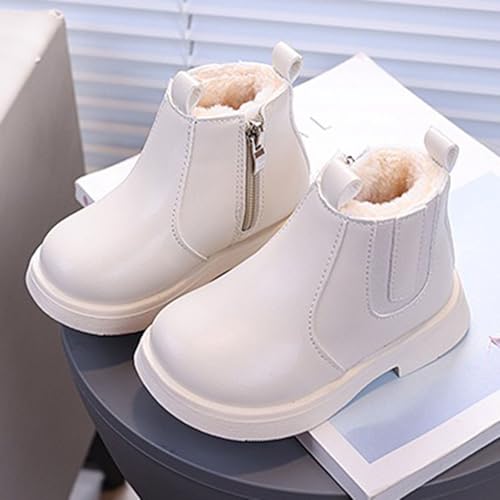 Toddler Girl Winter Shoes Casual Fleece Lined Outdoor Snow Shoes Side Zipper Ankle Boots Fashion Boot School Shoes2