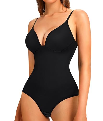 La mejor comparación de Bodies para Mujer - los más vendidos. 46 SUNACGO Body Faja Moldeadora para Mujer Bodies Mujer con Control de Abdomen Curvy Faja con Copas Sin Mangas Sin Costuras Negro