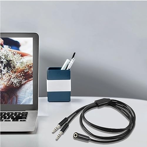 Cable extensor 3.5mm macho a hembra con splitter 2 salidas miniatura 2