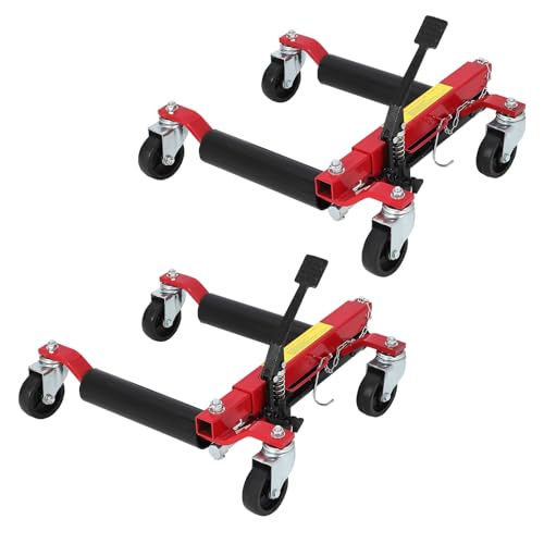 Garvee Car Wheel Dolly Jack Set of 2, Hydraulic 1500 LBS Car Dolly Jack w/Non-Slip Pedal & Heavy Duty Rollers, 12 in Lift Vehicle Positioning System f