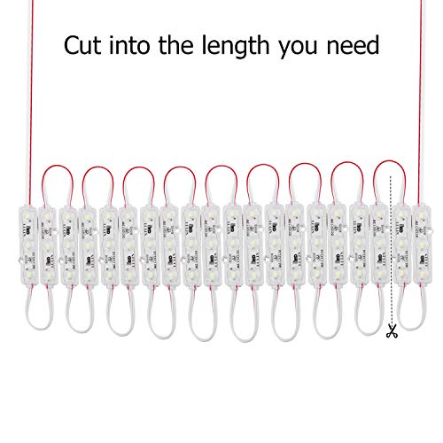 Lulin 100Pcs Waterproof Super Bright Led Module Strip Lights White, 53Ft Dc12V 3 Led Module White For Letter Sign Advertising Sign With Tape Adhesive Backside #TOP1