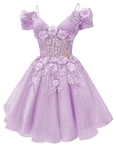 TRHTX Sparkly Beaded Short Homecoming Dress Off Shoulder DAMA Dresses Applique Tulle Cocktail Dresses4