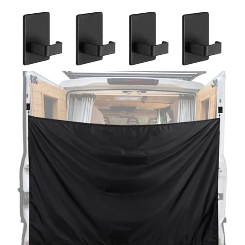 Car Camping Shower Drape, Van Rear Door Curtain, Magnetic Hook Privacy Cover, Adjustable Sunshade Screen, Outdoor Vehicle Accessory, SUV Truck RV Trunk Use for Travel Family Trip Convenience