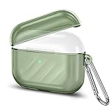 ESR Hülle kompatibel mit AirPods Pro Case 2019, Tragbare Klare TPU Schutzhülle mit Karabiner...