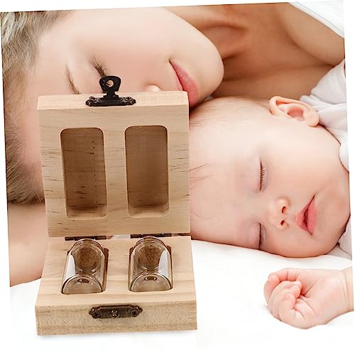Miniatura 8 de Cabilock Caja Preservación Del Cordón Umbilical Lanugo Shower Vacío Fetal Organizador De Cordón Umbilical Almohada Biberones Botella De Cordon Umbilical Adorable Botella De Madera Soda