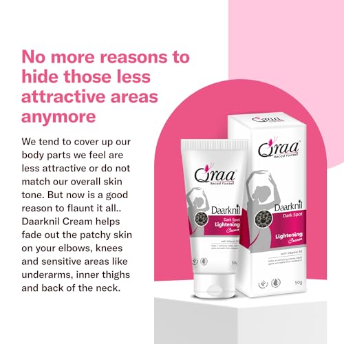 Image of Qraa Daarknil Cream For Intimate Lightening /Dark Spots /Uneven Tone | For Dark Underarms, Neck, Knees, Elbows And Inner Thigh 50GM