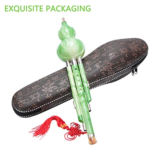 Flutes Hulusi C Key, Synthetic Imitation Jade Chinese Hulusi, 3-Tone Foldable Cucurbit, B Flat Chinese Traditional Instrument, For Beginners Musical Amateurs (Size : Bb Key) #TOP2