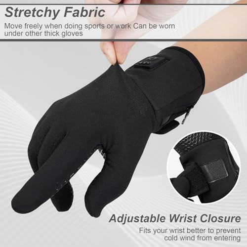 V.Step Heated Gloves for Men Rechargeable Women, Heated Glove Liners Battery Electric Hand Warmers for Fishing Motorcycle Ski Work Hunting Arthritis Black Small by V.Step - Image 3