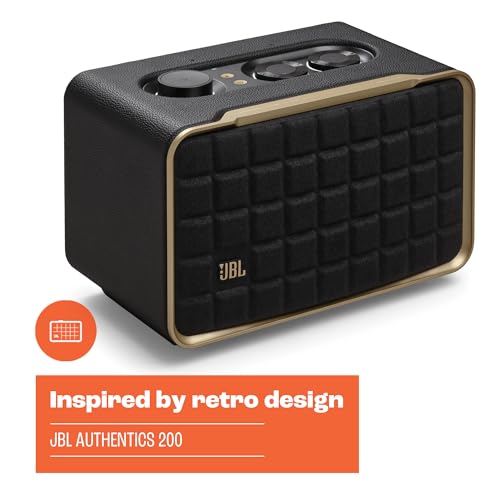 JBL Authentics 200 - Retro Style Smart Home Speaker with Built in Wi-Fi, Bluetooth and Voice Assistants, Alexa and Google Assistant, Multi-Room Playback, Automatic self Tuning (White/Gold) - image 5