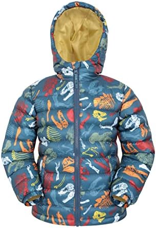 Mountain Warehouse Seasons Padded Kids Jacket - Water Resistant & Lightweight Insulated Rain Coat for Boys & Girls - Great for Autumn, Winter, School or Travelling Dark Blue 2-3 Years
