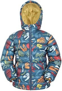 Mountain Warehouse Seasons Padded Kids Jacket - Water Resistant & Lightweight Insulated Rain Coat for Boys & Girls - Great for Autumn, Winter, School or Travelling Dark Blue 2-3 Years