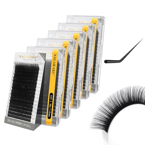NAGARAKU Classic Individual Lash Extensions 0.07 L 7-15mm Mix 5 Trays