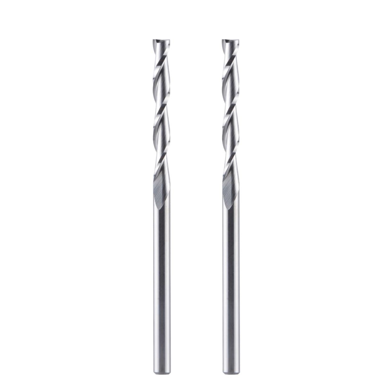 2 sztuki 2-ostrzowych frezów spiralnych CNC do frezowania w górę, trzpień 3,175-12 mm, frezy z węglika spiekanego, trzpieniowe obróbki drewna(WU2F-D6.0-L32-2PCS)