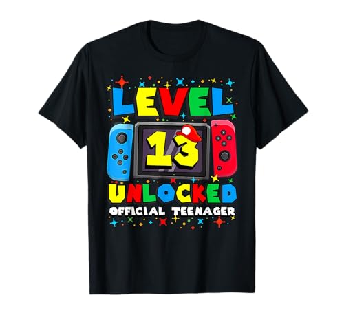 Level 13 Unlocked Gamer 13th Birthday Gift Video Game Boys T-Shirt
