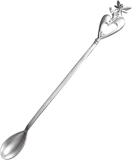 999 Sterling Silver Coffee Spoon 15g, Pure Silver Specialty Spoons for Coffee Tea Hot-Chocolate Dessert, Gift Box Included. Flower Fairy