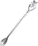 999 Sterling Silver Coffee Spoon 15g, Pure Silver Specialty Spoons for Coffee Tea Hot-Chocolate Dessert, Gift Box Included. Flower Fairy