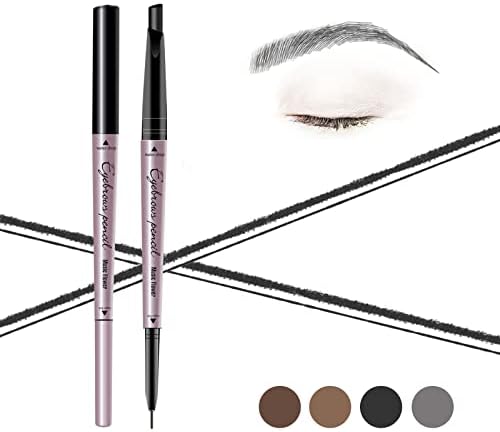 Music Flower Eyebrow Pencil Double Ended, Waterproof Natural Brow Enhancing Pen, Long lasting Eye Makeup, Pack of 1, Black