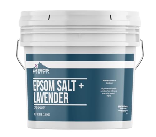 Earthborn Elements Lavender Epsom Salt, Infused with Essential Oil, Always Pure (1 Gallon)
