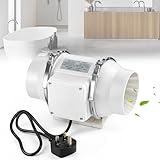 TVOOD 4 inch Inline Extractor Fan: 220m³/h 40W 100mm Duct Inline Bathroom Extractor Fan Quiet Operation Inlines Fans for Kitchen Grow Tent Ventilation System
