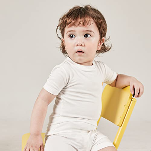 Moimoln Solid Viscose Baby Toddler Kids Girls Boys Short Soft Cool Summer Pjs Sleepwear Pajamas Set White 4T #TOP3