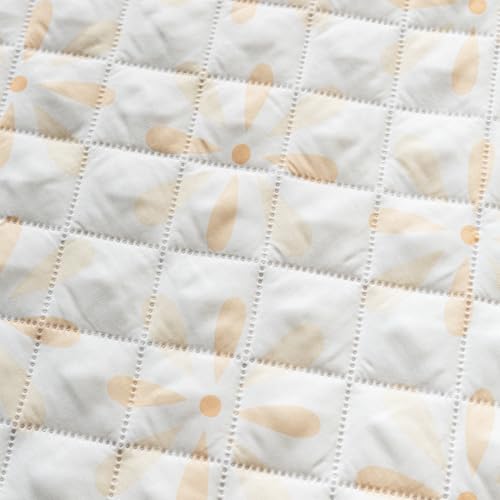 Image of House of Quirk 'Mughal Series' Anti-Slip Sofa Cover Mat with Pocket | Polyester Couch Protector for Pets, Kids & Spills (Sunny Bloom, 180x120cm, Two Seater)