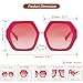 Xpectrum Trendy Extra Large Womens Sunglasses Retro Hexagonal Thick Frame Vintage Oversized Glasses (Hot Pink, 55)