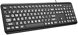 Large Print Computer Keyboard, Wired USB Full Size Quiet Keyboard with 4X Oversized Print Letters for Visually Impaired Low Vision Individuals Easy to See and Type for PC, Laptop,Windows