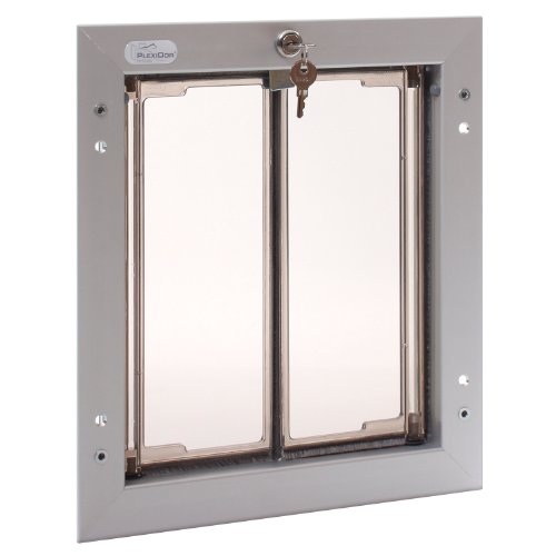 Plexidor Performance Pet Doors For Dogs And Cats - Door Mount Dog Door With Lock And Key - Silver, Medium Sizes #TOP3